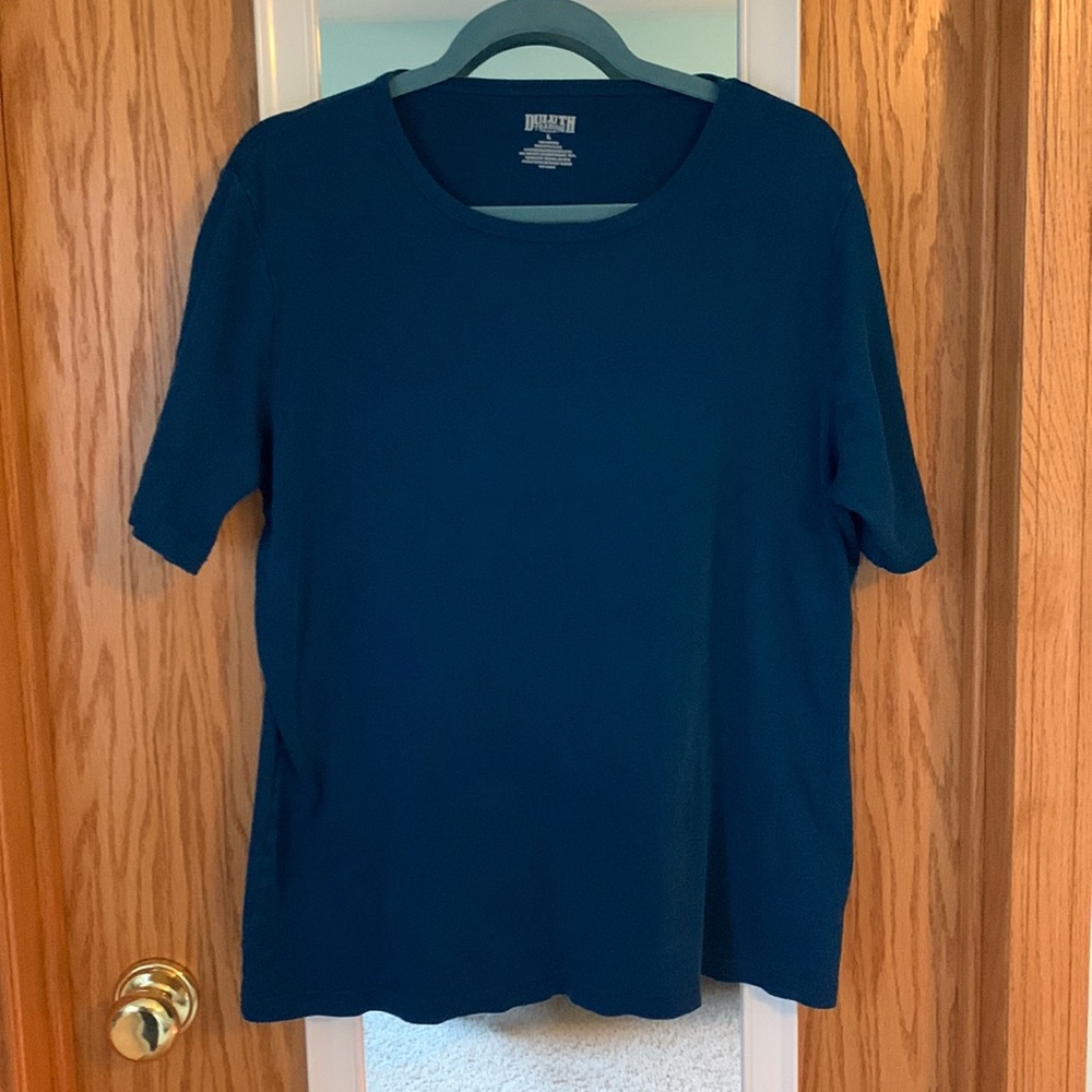 Duluth Trading Co Dark Teal Blue Short Sleeve Tee